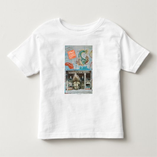 Uitzicht van Bernstein's Fish Grotto met vis Kinder Shirts (Voorkant)