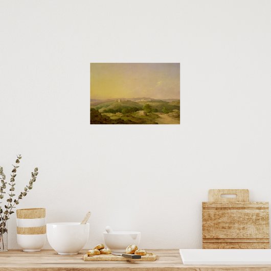 Uitzicht van Bethlehem, 1857 Poster (Keuken)