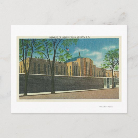 Uitzicht van binnenkomst in de gevangenis van Aubu Briefkaart (Voorkant)