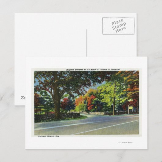 Uitzicht van binnenkomst in het huis van de FDR Briefkaart (Voorkant / Achterkant)