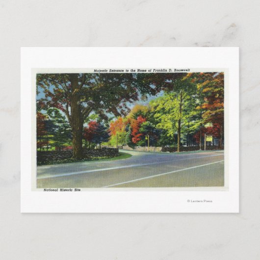 Uitzicht van binnenkomst in het huis van de FDR Briefkaart (Voorkant)