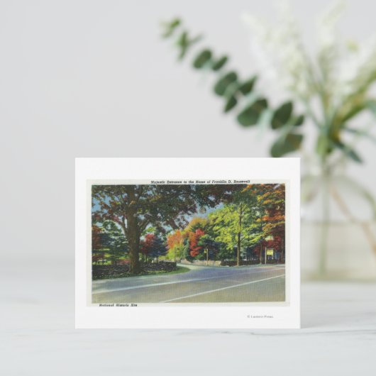 Uitzicht van binnenkomst in het huis van de FDR Briefkaart (Staand voorkant)