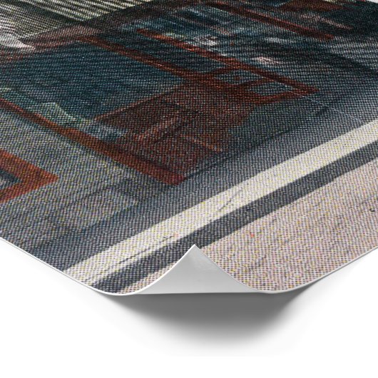 Uitzicht van binnenkomst op de werf van de Amerika Poster (Hoek)