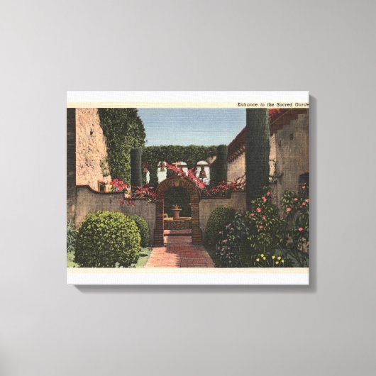 Uitzicht van binnenkomst van de Heilige Garden Canvas Afdruk (Voorkant)