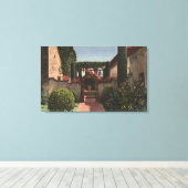 Uitzicht van binnenkomst van de Heilige Garden Canvas Afdruk (Insitu (Houten vloer))
