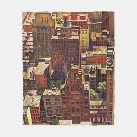 Uitzicht van Bird-Eye van New York City van John F Fleece Deken (Voorkant)