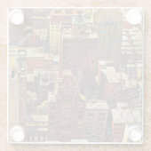Uitzicht van Bird-Eye van New York City van John F Glazen Onderzetter (Achterkant)