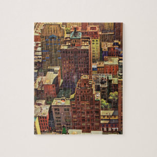 Uitzicht van Bird-Eye van New York City van John F Legpuzzel