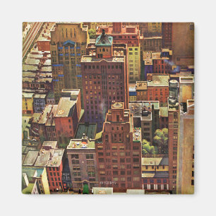 Uitzicht van Bird-Eye van New York City van John F Magneet