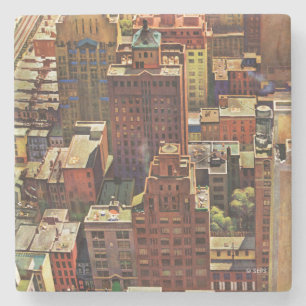 Uitzicht van Bird-Eye van New York City van John F Stenen Onderzetter