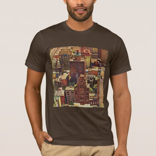 Uitzicht van Bird-Eye van New York City van John F T-shirt (Voorkant)