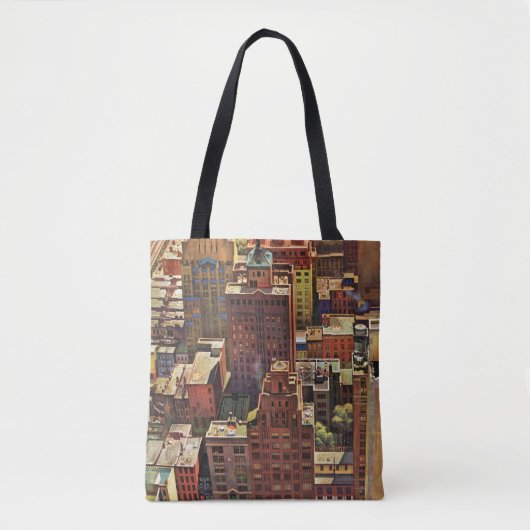 Uitzicht van Bird-Eye van New York City van John F Tote Bag (Voorkant)