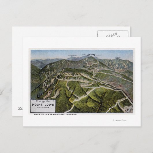 Uitzicht van Bird's Eye in Mountain Briefkaart (Voorkant / Achterkant)