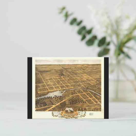 Uitzicht van Bird's Eye van Naperville Illinois (1 Briefkaart (Staand voorkant)