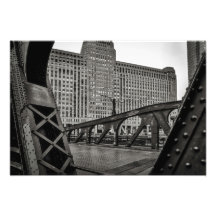 Uitzicht van Black and White Chicago City