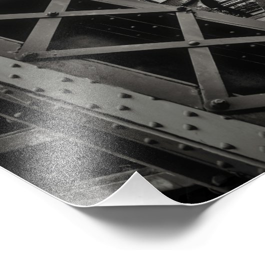 Uitzicht van Black and White Chicago City Foto Afdruk (Hoek)