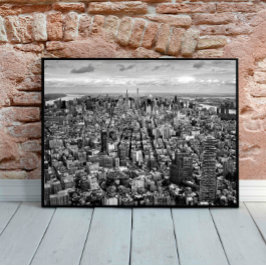 Uitzicht van Black and White New York City van Top Poster