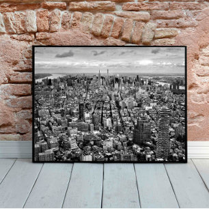 Uitzicht van Black and White New York City van Top Poster