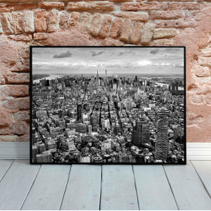 Uitzicht van Black and White New York City van Top Poster