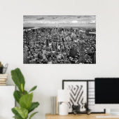 Uitzicht van Black and White New York City van Top Poster (Thuiskantoor)