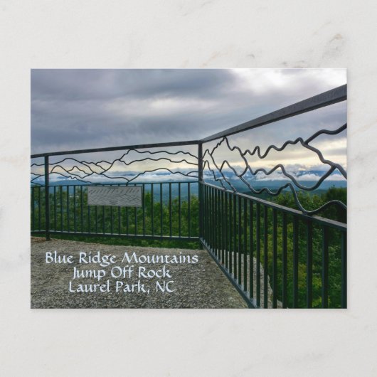 Uitzicht van Blue Ridge Mountains Jump Off Rock NC Briefkaart (Voorkant)