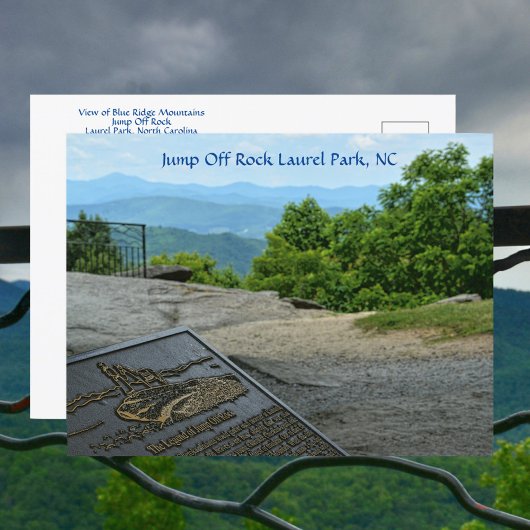 Uitzicht van Blue Ridge Mountains Jump Off Rock NC Briefkaart