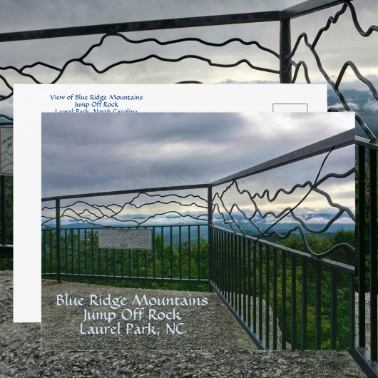 Uitzicht van Blue Ridge Mountains Jump Off Rock NC Briefkaart