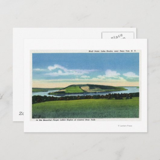 Uitzicht van Bluff Point bij Penn Yan Briefkaart (Voorkant / Achterkant)