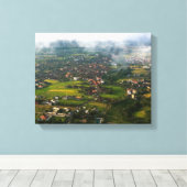 uitzicht van bomen en huizen vanuit de lucht canvas afdruk (Insitu (Houten vloer))