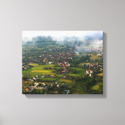 uitzicht van bomen en huizen vanuit de lucht canvas afdruk (Voorkant)