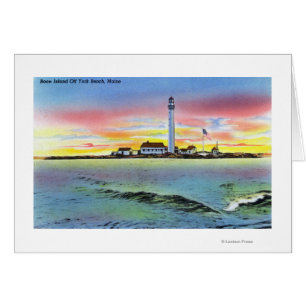 Uitzicht van Boon Island en vuurtoren uit York