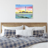 Uitzicht van Boon Island en vuurtoren uit York Canvas Afdruk (Insitu (Slaapkamer))