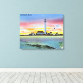 Uitzicht van Boon Island en vuurtoren uit York Canvas Afdruk (Insitu (Houten vloer))