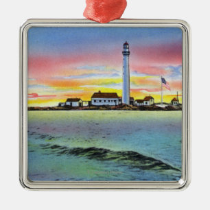 Uitzicht van Boon Island en vuurtoren uit York Metalen Ornament