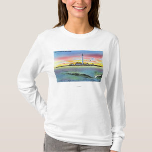 Uitzicht van Boon Island en vuurtoren uit York T-shirt
