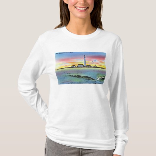 Uitzicht van Boon Island en vuurtoren uit York T-shirt (Voorkant)