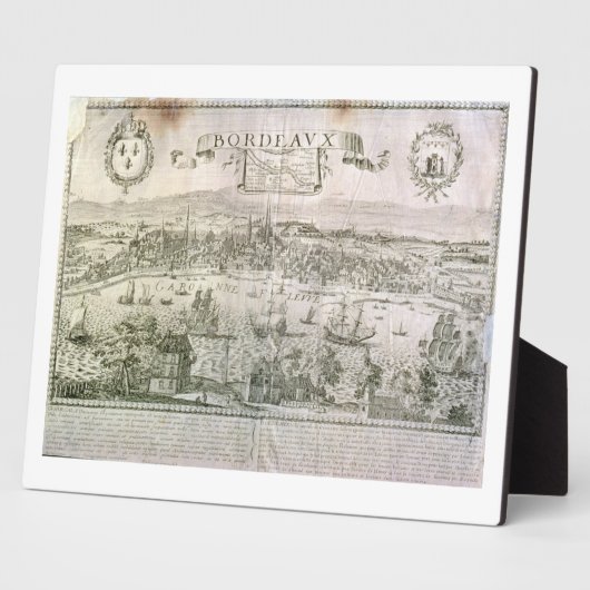 Uitzicht van Bordeaux en de Garonne, ondertekend d Fotoplaat (Zijkant)