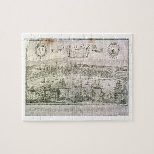 Uitzicht van Bordeaux en de Garonne, ondertekend d Legpuzzel (Horizontaal)