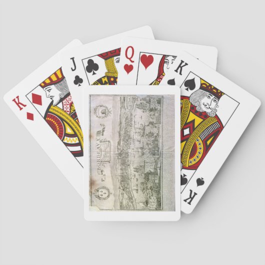 Uitzicht van Bordeaux en de Garonne, ondertekend d Pokerkaarten (Achterkant)