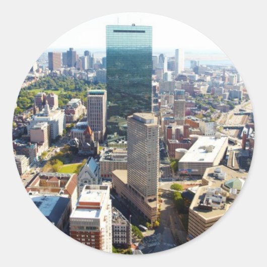 Uitzicht van Boston 2 Ronde Sticker (Voorkant)