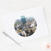 Uitzicht van Boston 2 Ronde Sticker (Envelop)