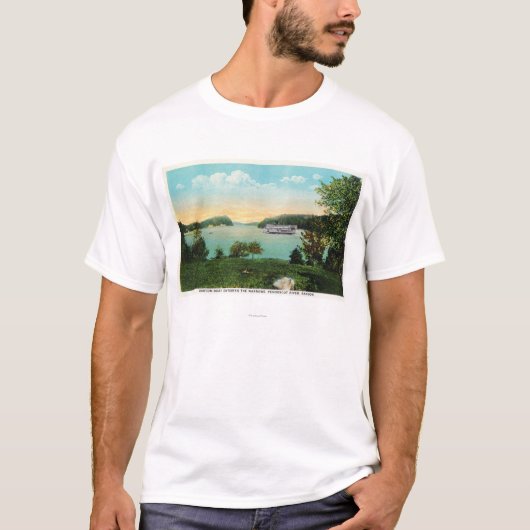 Uitzicht van Boston Boat Intering the Narrows T-shirt (Voorkant)