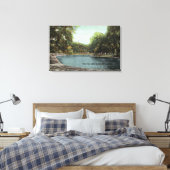 Uitzicht van Boston Common Frog Pond # 2 Canvas Afdruk (Insitu (Slaapkamer))