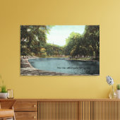 Uitzicht van Boston Common Frog Pond # 2 Canvas Afdruk (Insitu (Woonkamer))