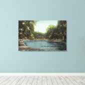 Uitzicht van Boston Common Frog Pond # 2 Canvas Afdruk (Insitu (Houten vloer))