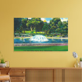 Uitzicht van Boston Common Frog Pond Canvas Afdruk (Insitu (Woonkamer))