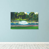 Uitzicht van Boston Common Frog Pond Canvas Afdruk (Insitu (Houten vloer))