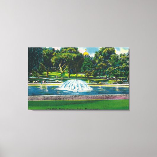 Uitzicht van Boston Common Frog Pond Canvas Afdruk (Voorkant)