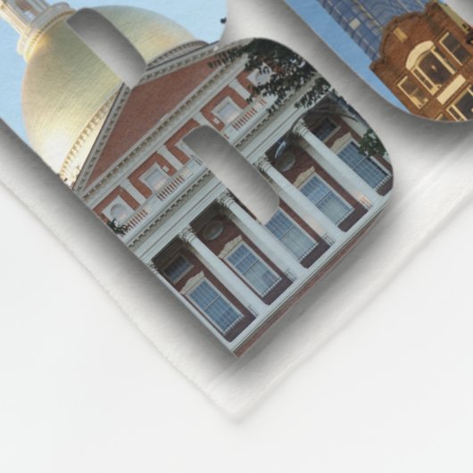 Uitzicht van Boston Fleece Deken (Hoek)