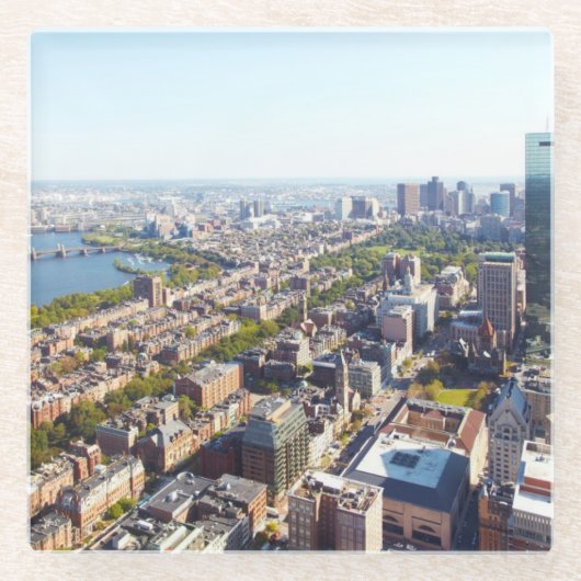 Uitzicht van Boston Glazen Onderzetter (Voorkant)